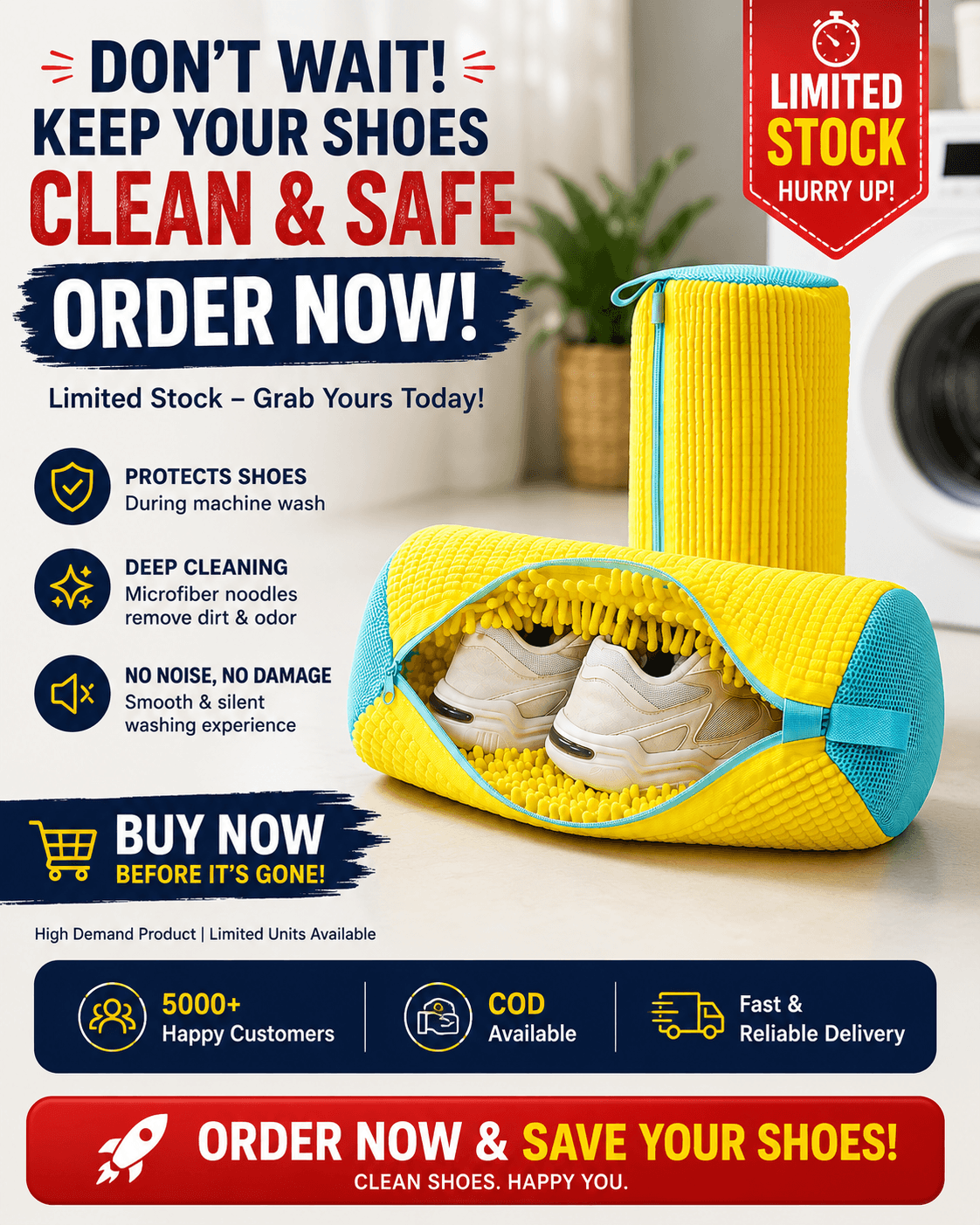 Shoe Washing Machine Bag | Reusable 360° Cleaning Laundry Bag