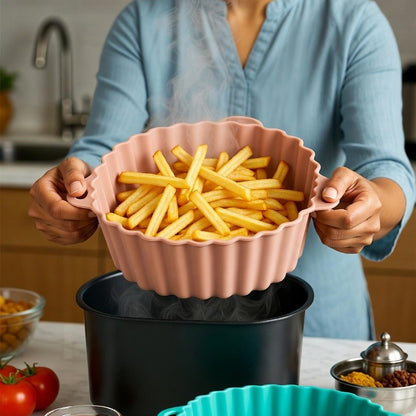 2 Air Fryer Silicone Liners Basket Bowl