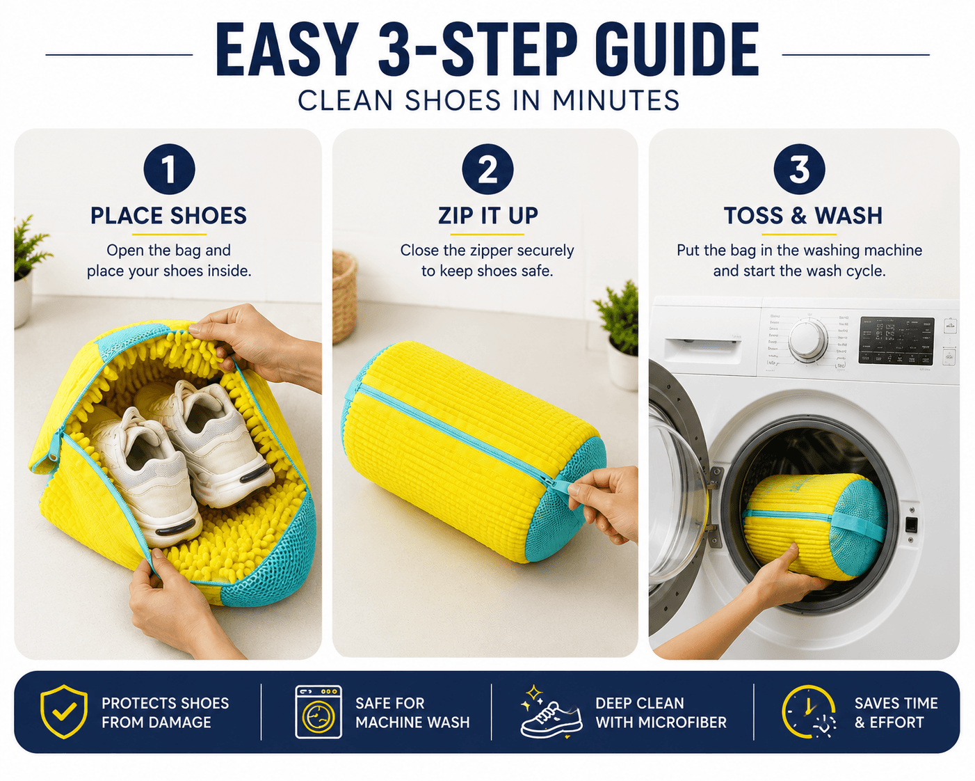 Shoe Washing Machine Bag | Reusable 360° Cleaning Laundry Bag