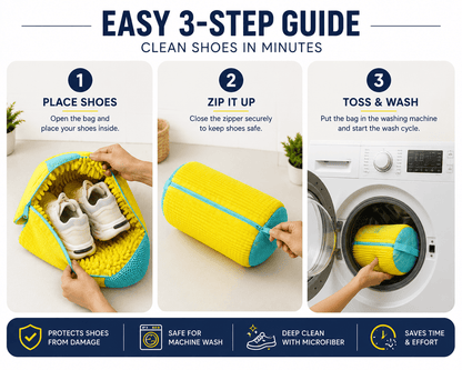Shoe Washing Machine Bag | Reusable 360° Cleaning Laundry Bag