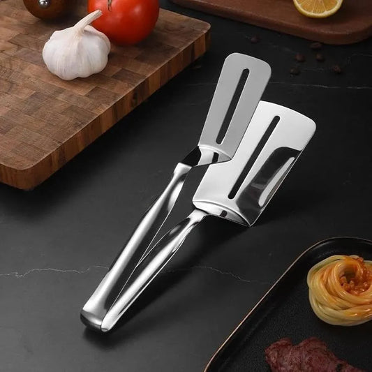 2-in-1 Stainless Steel Turner Tong – Flip, Lift & Serve with Ease