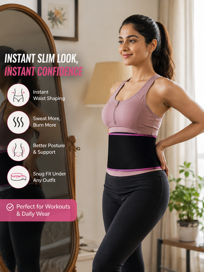 Premium Sweat Waist Trimmer Belt for Instant Tummy Control & Back Support