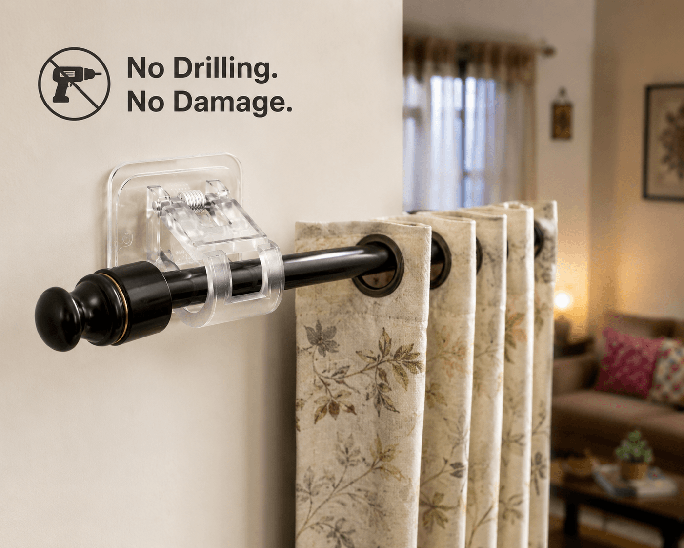 Hold Strong Without Drilling – The Smart Rod Holder for Modern Homes