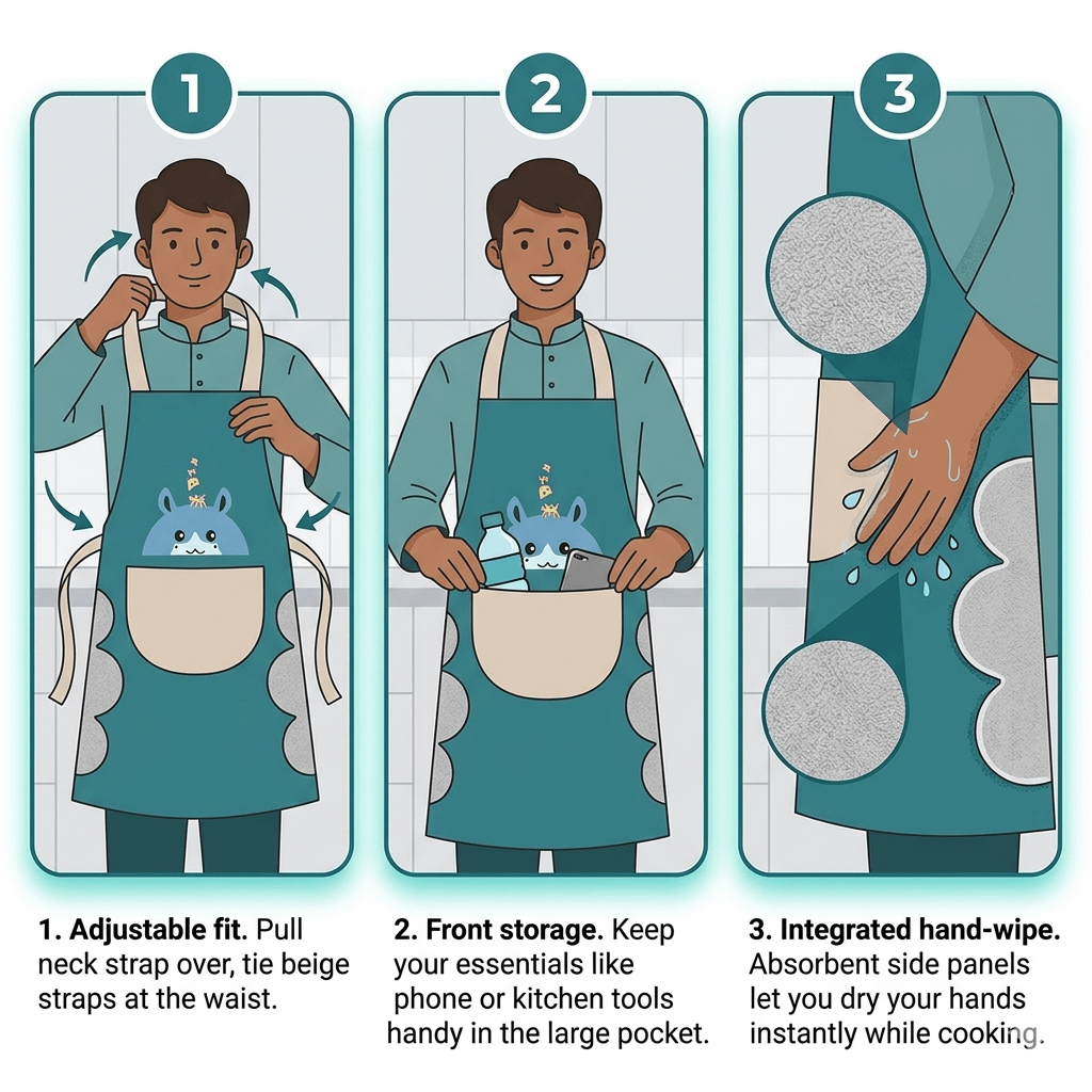 Stop Ruining Your Clothes While Cooking — 100% Waterproof Kitchen Apron