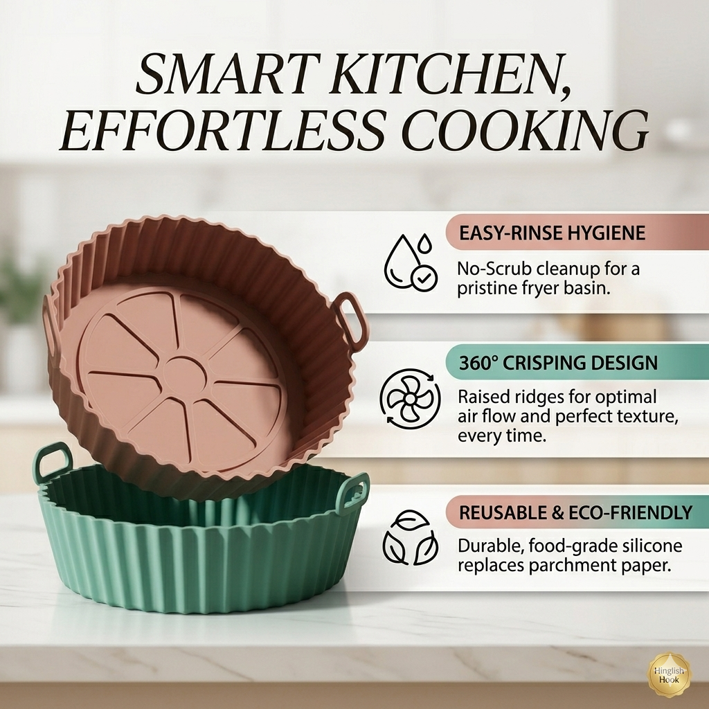2 Air Fryer Silicone Liners Basket Bowl