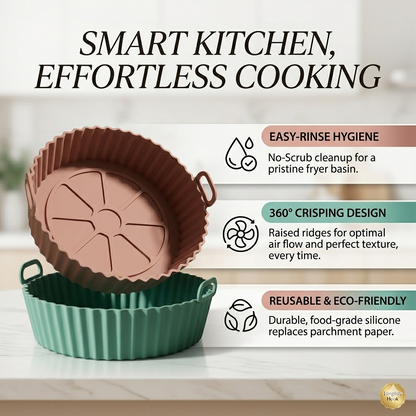 2 Air Fryer Silicone Liners Basket Bowl