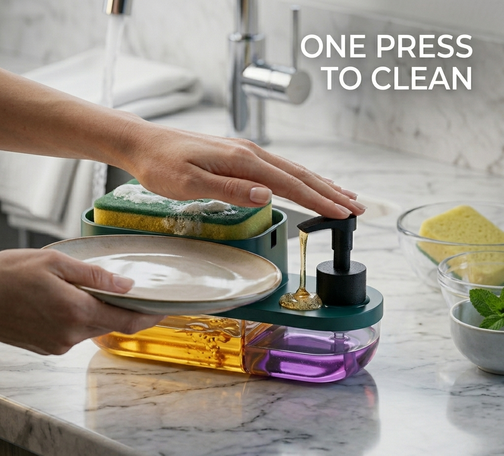 3-in-1 Soap Dispenser & Sponge Holder | Soap Dispenser for Kitchen