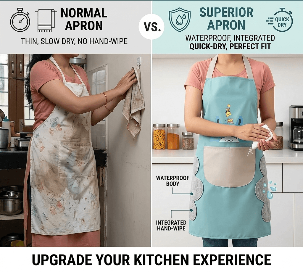 Stop Ruining Your Clothes While Cooking — 100% Waterproof Kitchen Apron