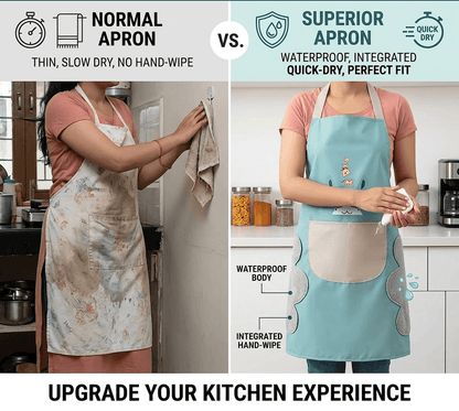 Stop Ruining Your Clothes While Cooking — 100% Waterproof Kitchen Apron