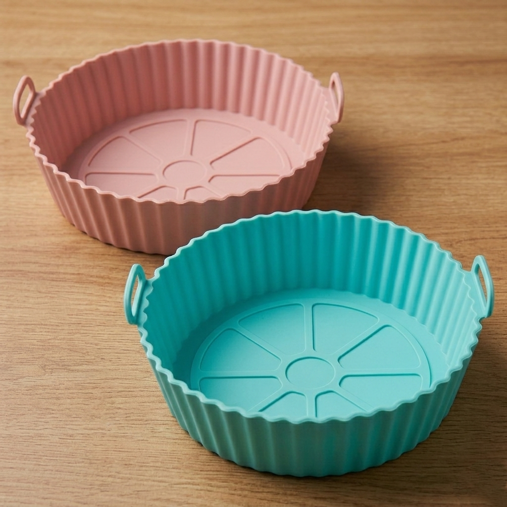 2 Air Fryer Silicone Liners Basket Bowl