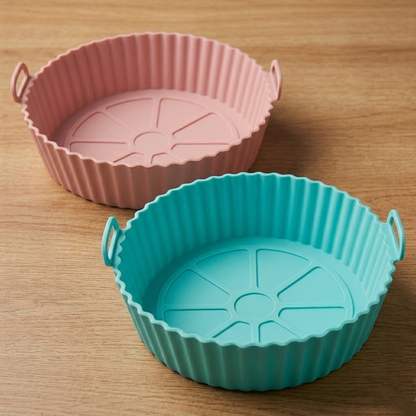 2 Air Fryer Silicone Liners Basket Bowl