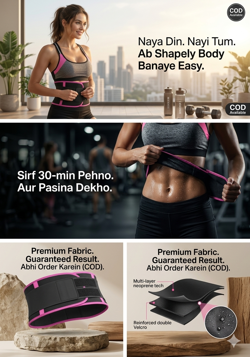 Premium Sweat Waist Trimmer Belt for Instant Tummy Control & Back Support