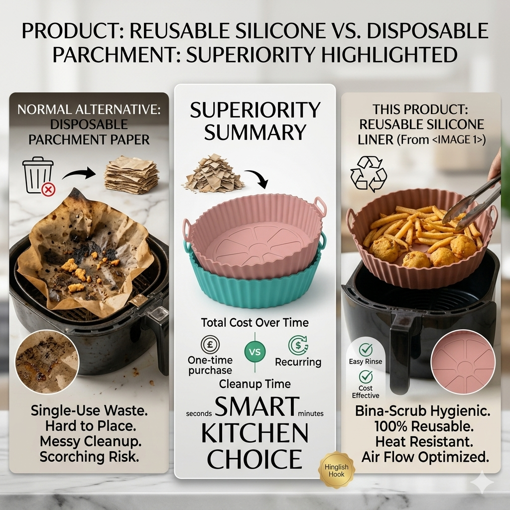 2 Air Fryer Silicone Liners Basket Bowl
