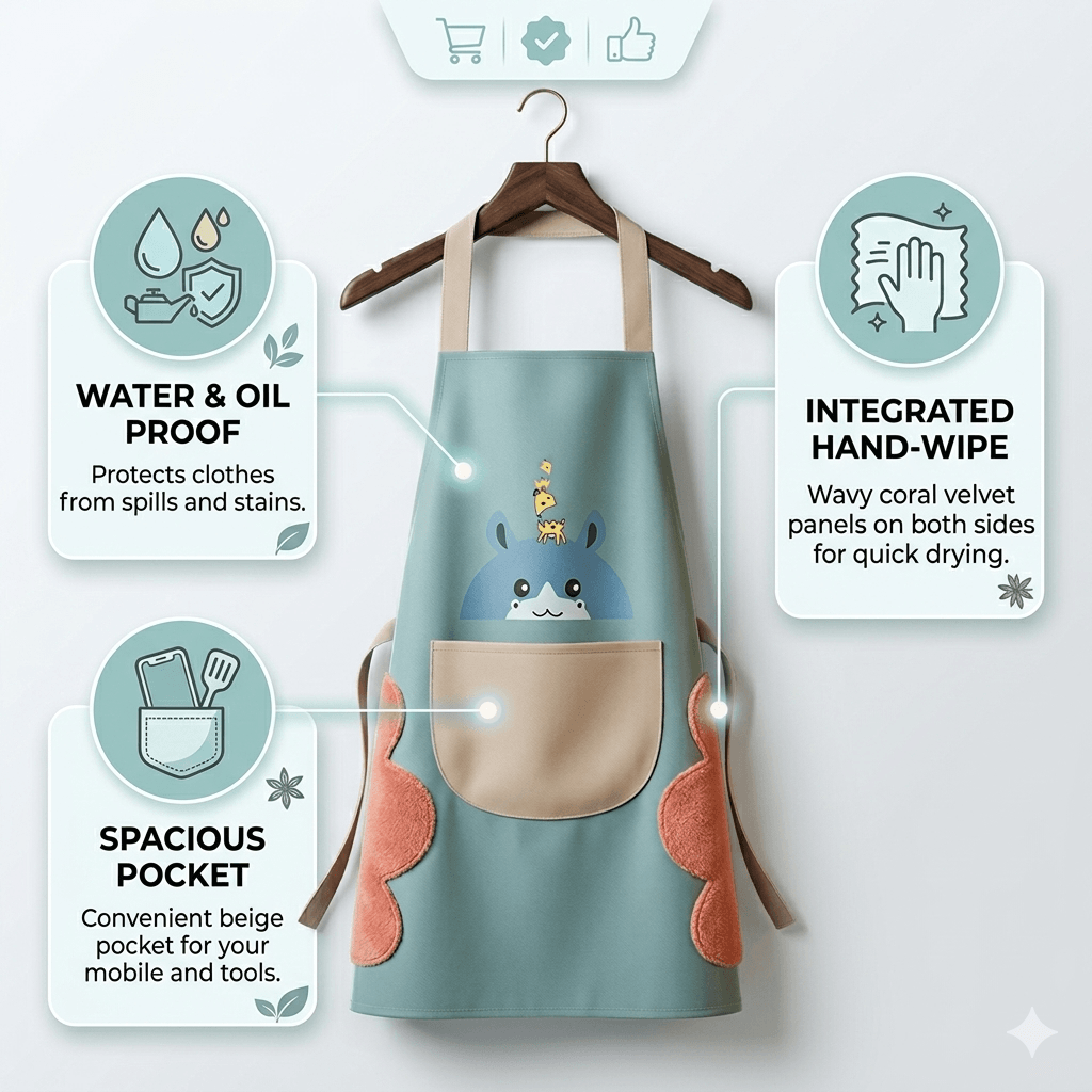 Stop Ruining Your Clothes While Cooking — 100% Waterproof Kitchen Apron