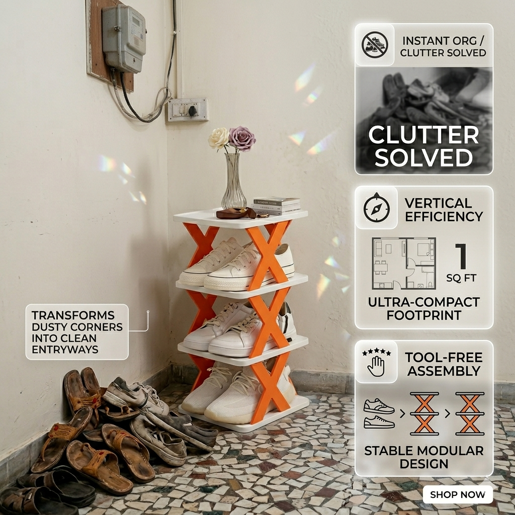 Organize in Seconds – Multicolor Foldable Shoe Rack for Any Space