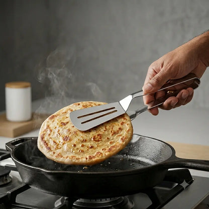 2-in-1 Stainless Steel Turner Tong – Flip, Lift & Serve with Ease