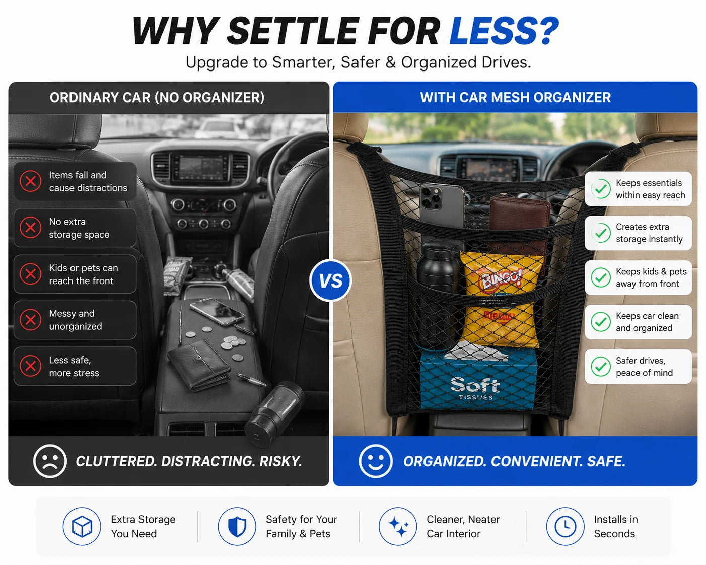 Why Choose The Car Mesh Organizer?